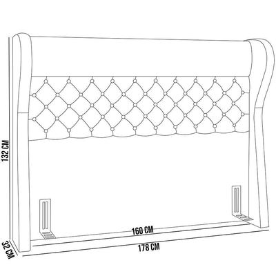 Cabeceira Cama Box Casal Queen 160cm P05 Madrid Veludo Bege