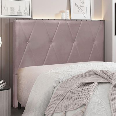 Cabeceira Para Cama Box King Aquilla 195Cm Veludo Lilás