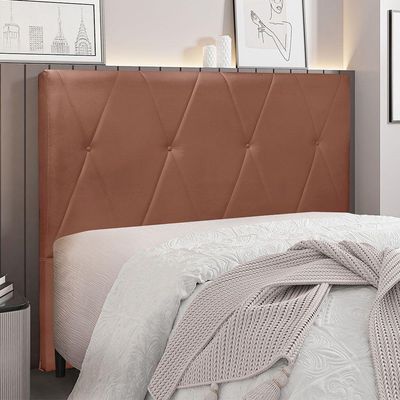 Cabeceira Para Cama Box King Aquilla 195Cm Veludo Café