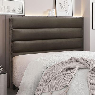 Cabeceira Para Cama Box King La Italiana 195Cm Veludo Marrom
