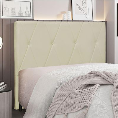 Cabeceira Para Cama Box King Aquilla 195Cm Veludo Bege