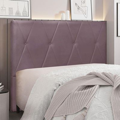 Cabeceira Para Cama Box Casal Aquilla 140Cm Veludo Rosê