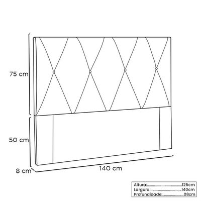 Cabeceira Para Cama Box Casal Aquilla 140Cm Veludo Preto