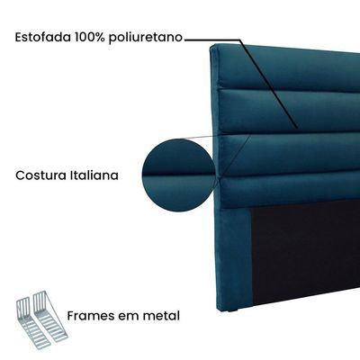 Cabeceira Cama Box Queen La Italiana 160Cm Azul Marinho
