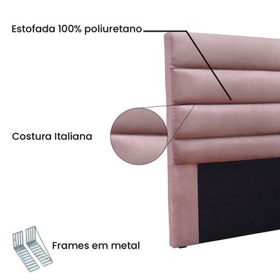 Cabeceira Para Cama Box King La Italiana 195Cm Veludo Lilás