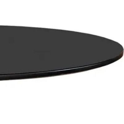 Mesa De Jantar Tulipa Saarinen Redonda 120 Cm Tampo Laca Preta + Vidro Base Preta Cor Preto