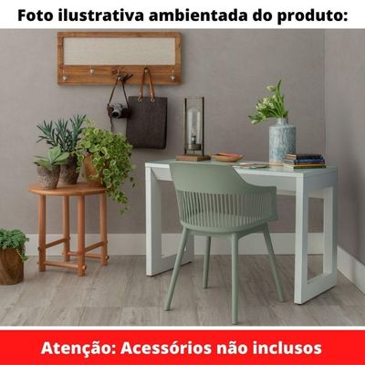 Escrivaninha Viena Univ 110 Cm Tampo De Madeira Com Laca Branca Acetinada