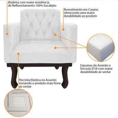 Poltrona Classic Corano - Doce Sonho Móveis Cor Branco