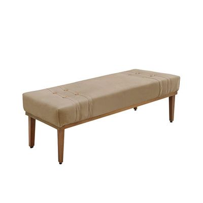 Recamier Genova 160 Cm Luxo Suede Com Madeira Maciça Bege