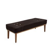 Recamier Genova 90 Cm Luxo Suede Com Madeira Maciça Café