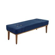 Recamier 160 Cm Suede Com Madeira Maciça Azul Marinho