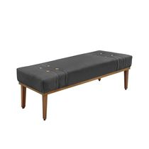 Recamier Genova 160 Cm Luxo Suede Com Madeira Maciça Cinza