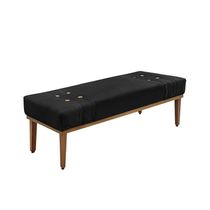 Recamier Genova 90 Cm Luxo Suede Com Madeira Maciça Preto