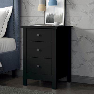 Mesa De Cabeceira Ditália 3 Gavetas Dm-113 Preto