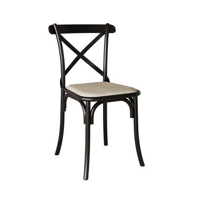 Mesa De Jantar Industrial Com 6 Cadeiras Katrina Preto Trama Premium Preto 150 Cm - Cor: Preto