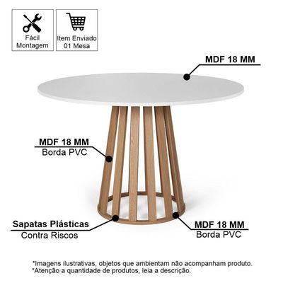 Mesa De Jantar RedondaLugares 90cm Tália Branco/jadeStraub Web