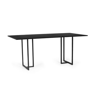 Mesa De Jantar Retangular Industrial 6 Lugares 180x90cm Atos Preta - Straub Web