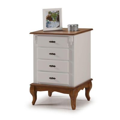 Mesa De Cabeceira Com 4 Gavetas - M560404 Cor Garapa - Verniz