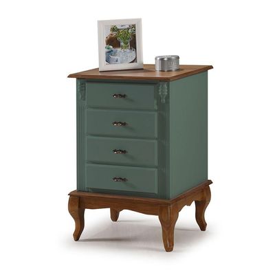 Mesa De Cabeceira Com 4 Gavetas - M560404 Cor Garapa - Verniz