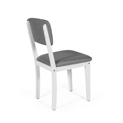 Mesa De Jantar Redonda Gabi Jade Com 4 Cadeiras Estofadas Ella Branco/cinza Escuro