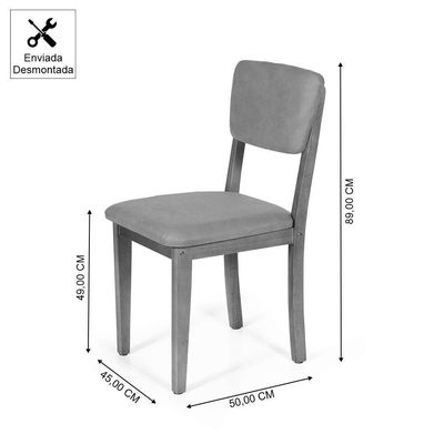 Mesa De Jantar Redonda Gabi Jade Com 4 Cadeiras Estofadas Ella Branco/cinza Escuro