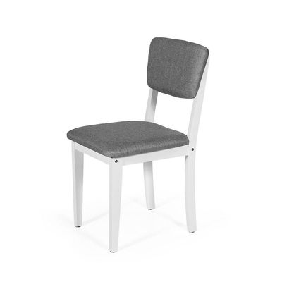 Mesa De Jantar Redonda Gabi Noronha Com 4 Cadeiras Estofadas Ella Branco/cinza Escuro