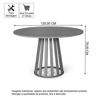Mesa De Jantar Redonda Gabi Jade Com 4 Cadeiras Estofadas Ella Branco/cinza Escuro
