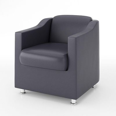 Kit 2 Poltronas Decorativas Recepção Sala Courino Cinza