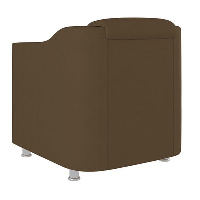 Kit 2 Poltronas Decorativas Reforçada Consultório Sala Suede Cor:Marrom