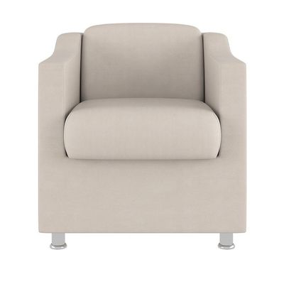 Kit 2 Poltronas Decorativas Tilla Consultório Recepção Sala Suede Cor:Bege