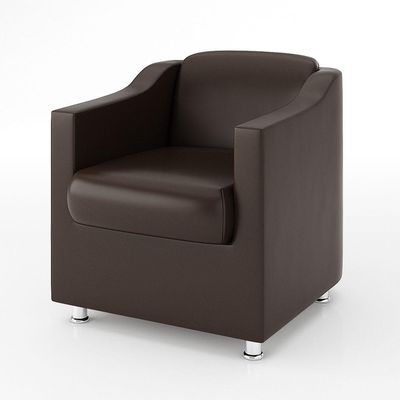 Kit 2 Poltronas Decorativas Recepção Sala Courino Marrom