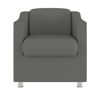 Cadeira Poltrona Decorativa Recepção Hospital Tecido Suede Cor:Cinza