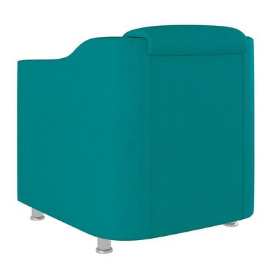 Poltrona Decorativa Escritório Cadeira Manicure Suede Cor:Azul Turquesa