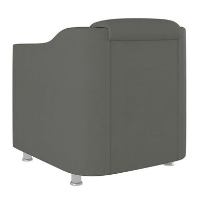 Cadeira Poltrona Decorativa Recepção Hospital Tecido Suede Cor:Cinza