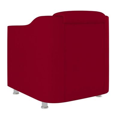 Kit 2 Poltronas Decorativas Reforçada Consultório Sala Suede Cor:Vermelho
