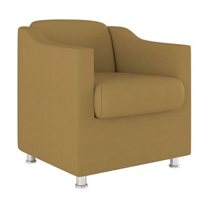 Kit 2 Poltronas Decorativas Reforçada Consultório Sala Suede Cor:Capuccino