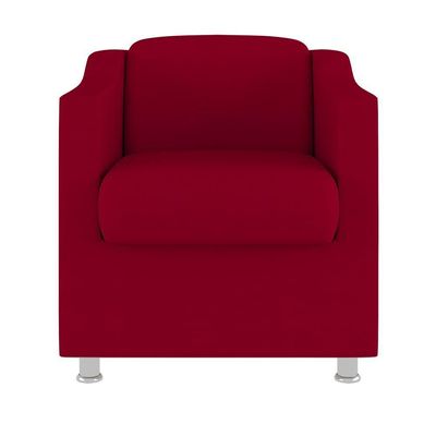 Kit 2 Poltronas Decorativas Reforçada Consultório Sala Suede Cor:Vermelho
