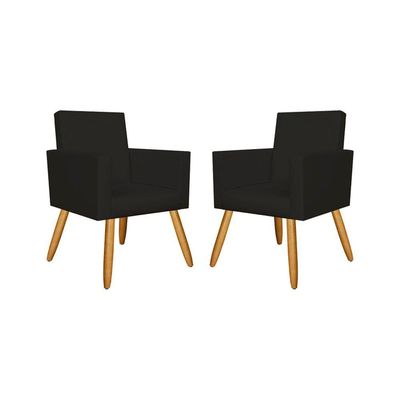 Kit 02 Poltronas Courino Preto