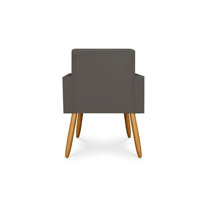Kit 06 Poltronas Nina Decorativa Para Recepção Courino Cinza