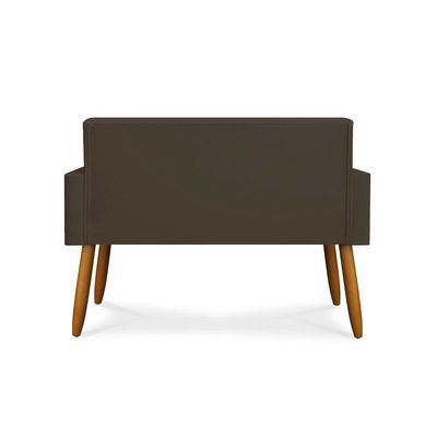 Kit Sofá Namoradeira + 2 Poltrona Decorativa Tecido Marrom