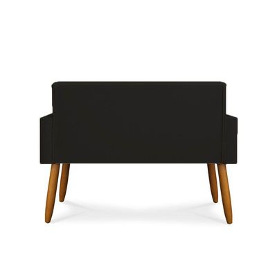 Kit Sofá Namoradeira + 2 Poltrona Decorativa Tecido Preta
