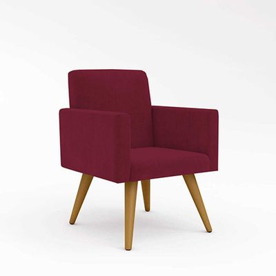 Kit Sofá Namoradeira + 2 Poltronas Decorativas marsala