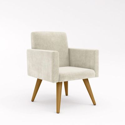 Kit Sofá Namoradeira + 2 Poltronas Decorativas bege