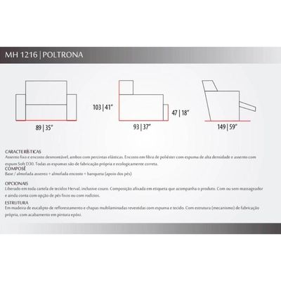 Poltrona Do Papai Reclinável Mh 1216 Two Way C- Massagem Suede Cinza - Herval