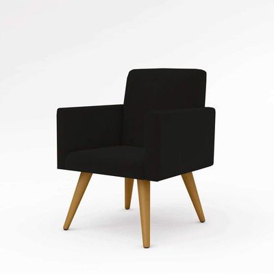 Cadeira Estofada Poltrona P/Sala Balaqui Decor preta