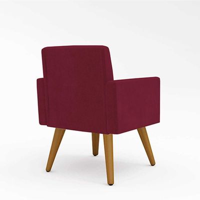 Cadeira Estofada Poltrona P/Sala Balaqui Decor marsala
