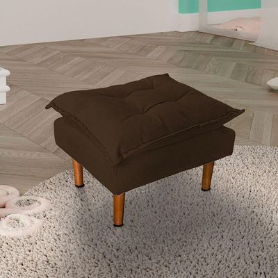 Poltrona De Amamentação Loana Com Puff Suede Marrom Escuro