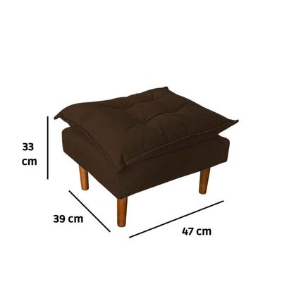 Poltrona De Amamentação Loana Com Puff Suede Marrom Escuro