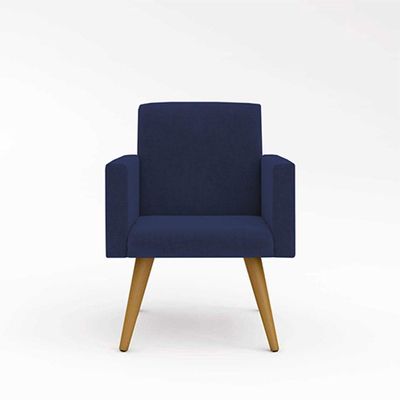 Kit 10 Cadeiras Poltronas Decorativa - Escritório - Recepção Cor:azul Marinho
