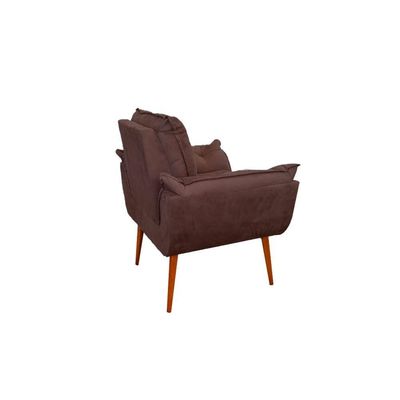 Kit 07 Poltronas Decorativas Opala Retro Consultório Suede Cor:marrom